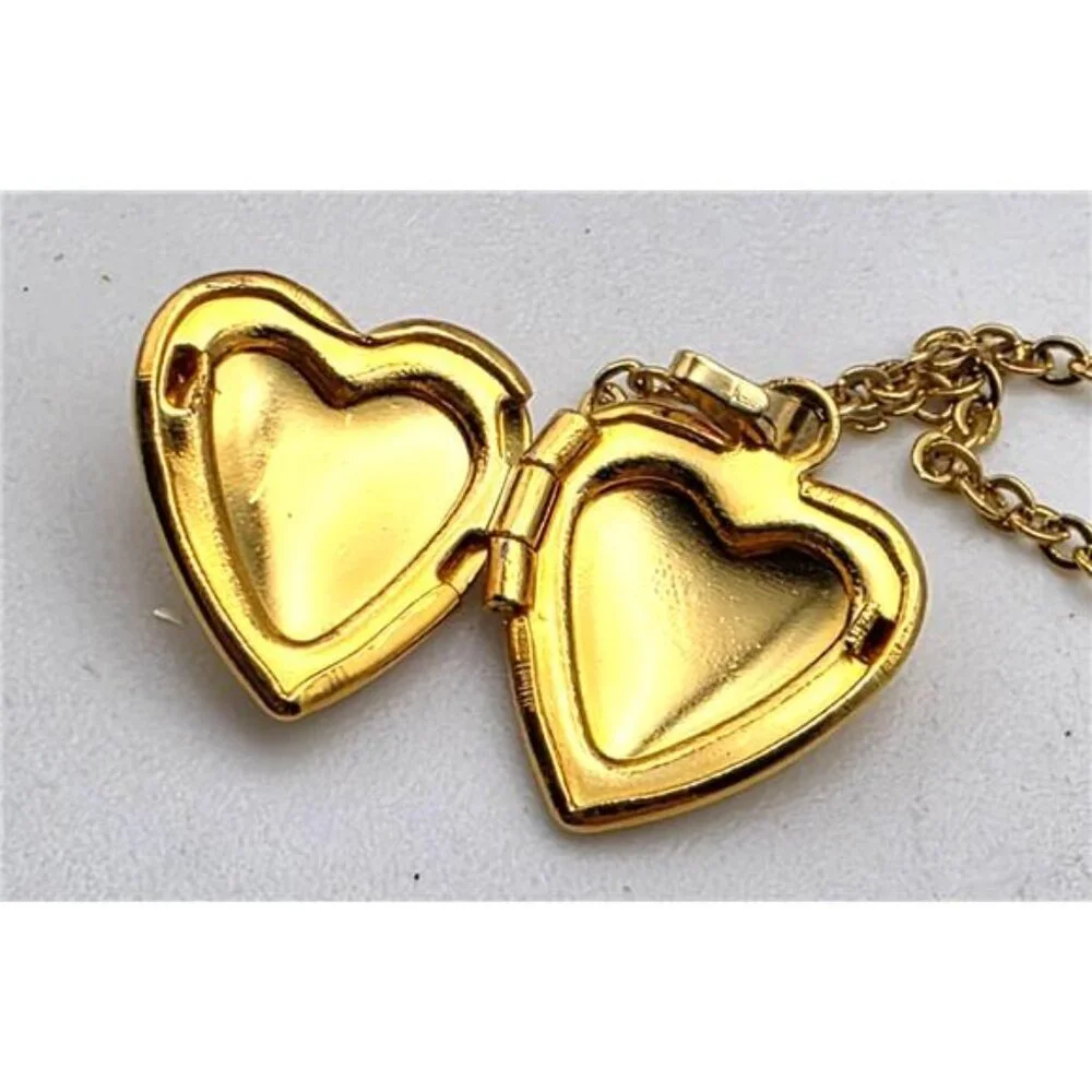 Premier Designs Cross Heart Locket Necklace + 2 Estate Religious Lot Vintage